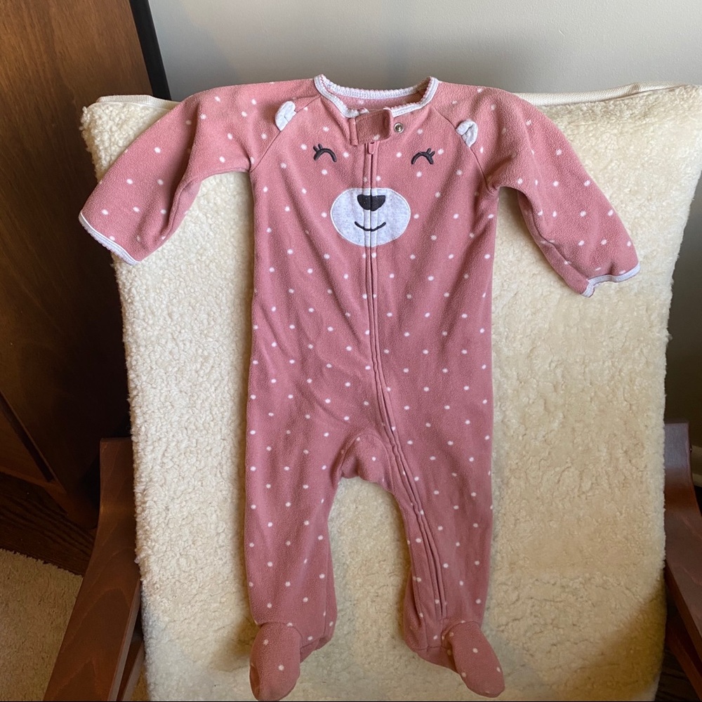 Carter’s 9 mo Sleep & Play Pink Bear Pajamas